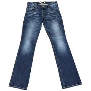 BIG‎ STAR Jeans Women 27x30 Blue Denim Whiskers Low Rise Maddie Bootcut Western
